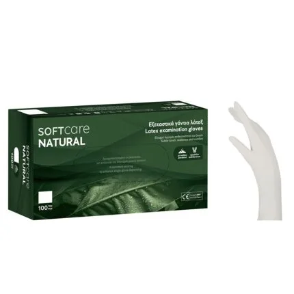Γάντια latex Soft Care με πούδρα λευκά XSmall (100τεμ)