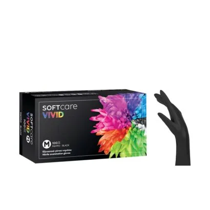Γάντια νιτριλίου Soft Care Vivid Μαύρο Medium (100 τεμ)