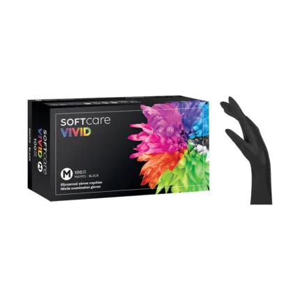 Γάντια νιτριλίου Soft Care Vivid Μαύρο XSmall (100τεμ)