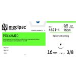 Ράμμα κόπτουσα ανάστροφη 3/8 κύκλου 16mm 5/0 75cm μπλε