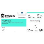 Ράμμα κόπτουσα ανάστροφη 3/8 κύκλου 16mm 5/0 75cm μπλε