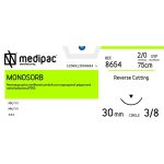 Ράμμα κόπτουσα ανάστροφη 3/8 κύκλου 30mm 2/0 75cm ιώδες