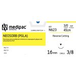 Ράμμα κόπτουσα ανάστροφη 3/8 κύκλου 16mm 3/0 45cm ιώδες