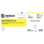 Ράμμα κόπτουσα ανάστροφη 3/8 κύκλου 19mm 4/0 45cm ιώδες