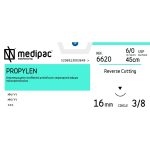 Ράμμα κόπτουσα ανάστροφη 3/8 κύκλου 16mm 6/0 45cm μπλε